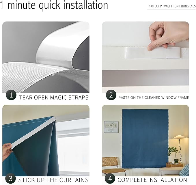 JILRON Magic Tape Stick on Portable Curtains - Image 4