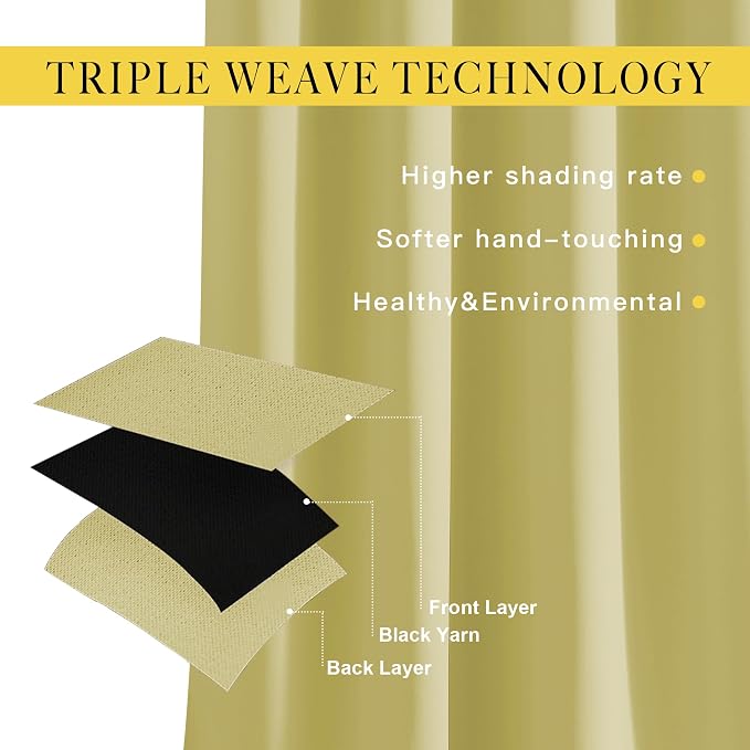 NICETOWN Room Darkening Curtains 90 inch Length - Image 4