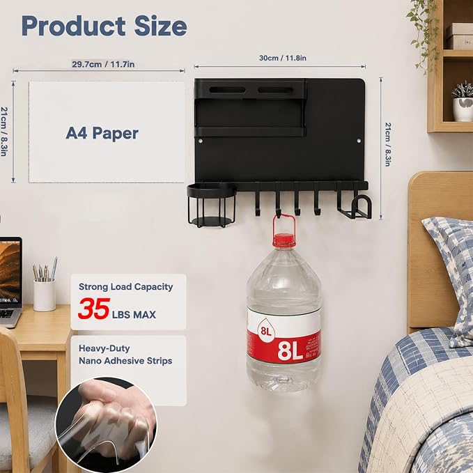 Floating Bedside Wall Shelf, 【Metal】 Wall Organizer - Image 2