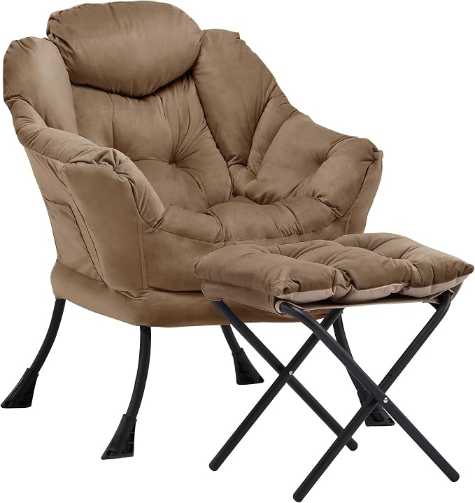 Lazy Chair with Ottoman, Comfy Reading Chair, Lounge Chair by Aunekiv