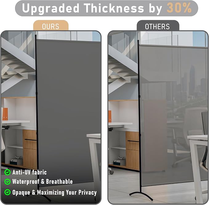 Single Large Room Divider, Folding Privacy Screens - Image 2