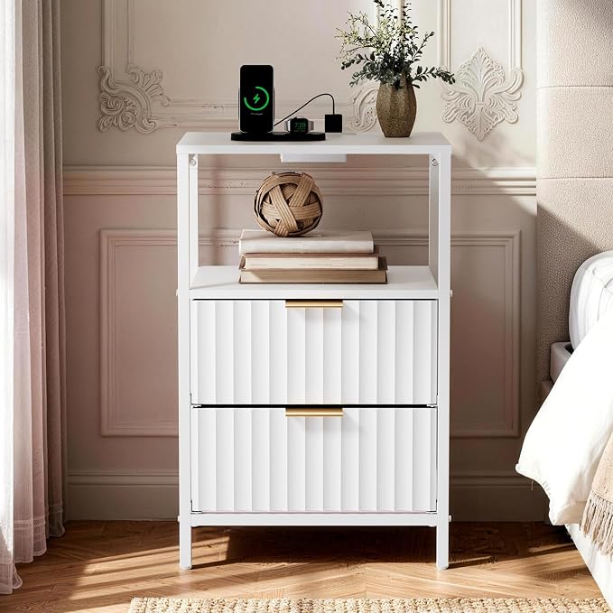 VINGLI White Nightstands Set of 2 - Image 9