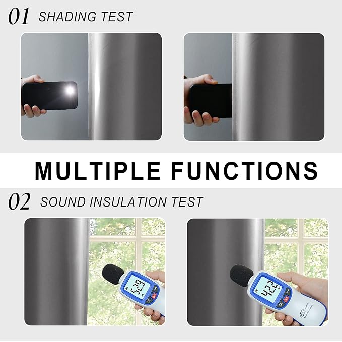 XWZO 100% Blackout Curtains 2 Panels - Image 4