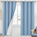 YoungsTex Light Blue Linen Blackout Curtains 72 Inches Long by YoungsTex