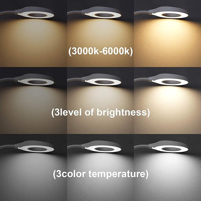 Desk Lamp, JKSWT Clip on Light Reading Light Ring Light LED - Image 4