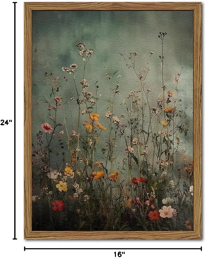 Vintage Wildflower Wall Art, Hand Drawn Sandstone 3D Textured Farmhouse - Image 8