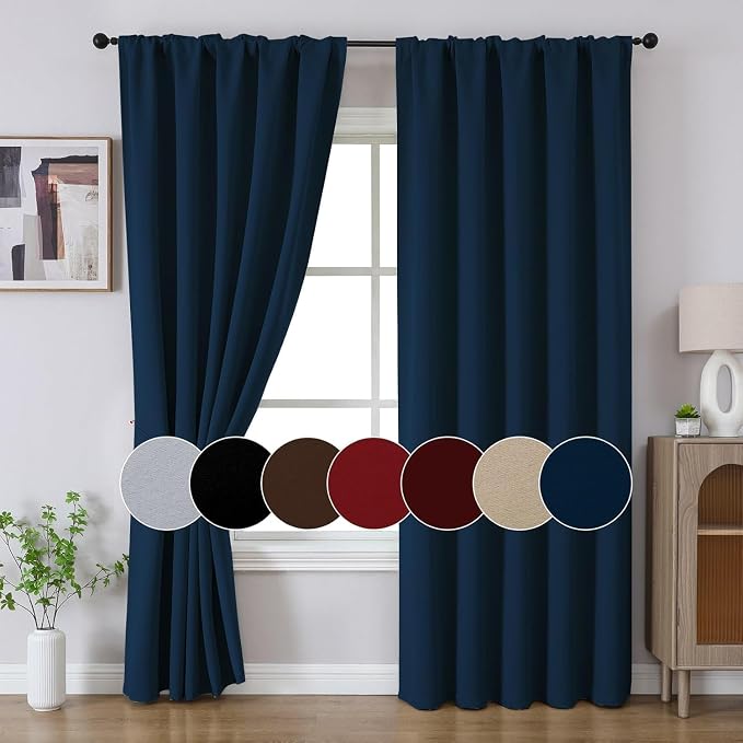 Joydeco Blackout Curtains 108 Inches Long, Thermal Insulated Black Out Curtains - Image 6