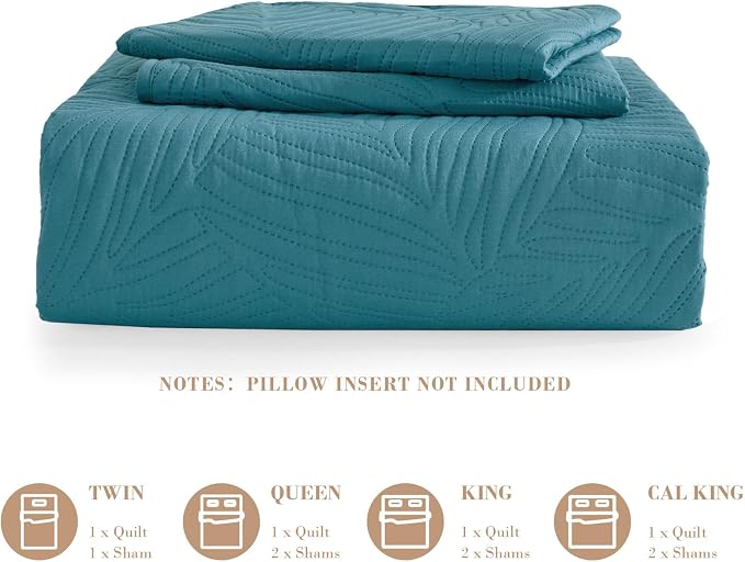 Exclusivo Mezcla 3-Piece Queen Quilt Bedding Set, Soft Microfiber Bedspread | - Image 6
