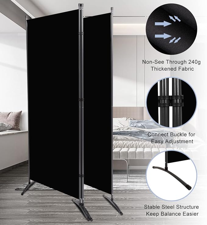 Room Divider 6FT Folding Privacy Screens, 3 Panel Partition Room Dividers | - Image 4