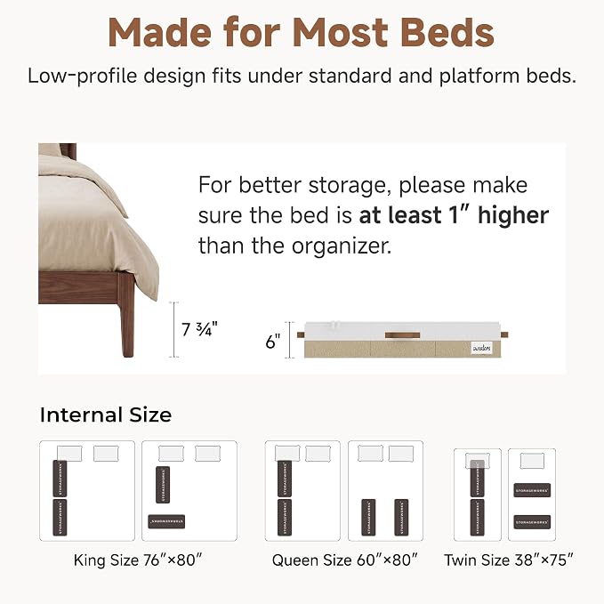 StorageWorks 6 Inch Low Profile Under Bed Storage Containers - Image 6