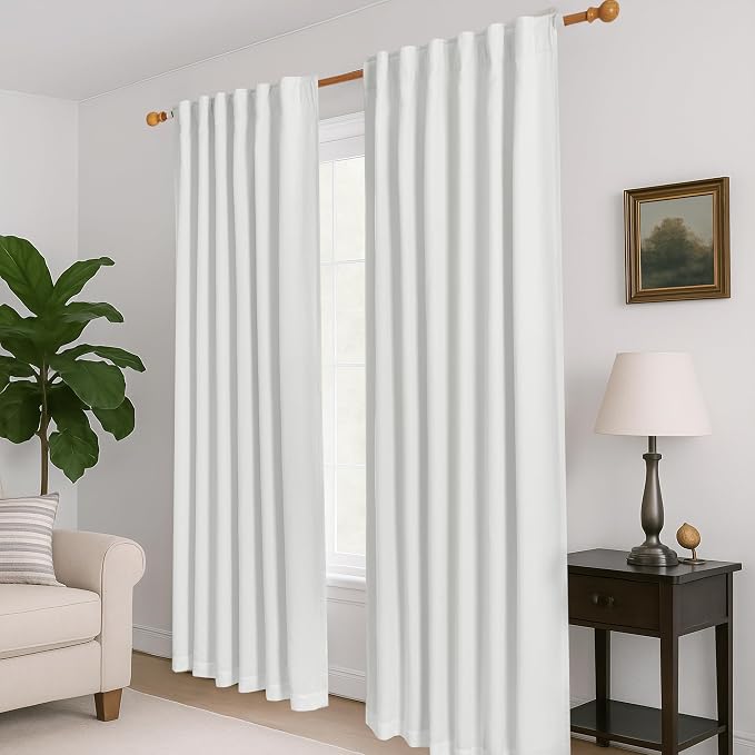 Deconovo 100% Blackout Linen-Blend Curtains 52" x 84" – Thermal Insulated - Image 7