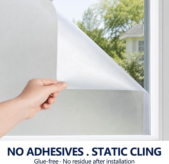Frosted Window Privacy Film Static Cling Glass Film 35.4" x 19.68' | No Glue - Image 3