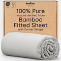Bambaw 100% Viscose Derived from Bamboo Fitted Sheet Twin Size, Cooling Fitted Sheet Twin Size, 15’’ Deep Pocket Twin Size Fitted Sheets Only, Breathable Twin Bottom Sheets Only (Moonlight Gray)