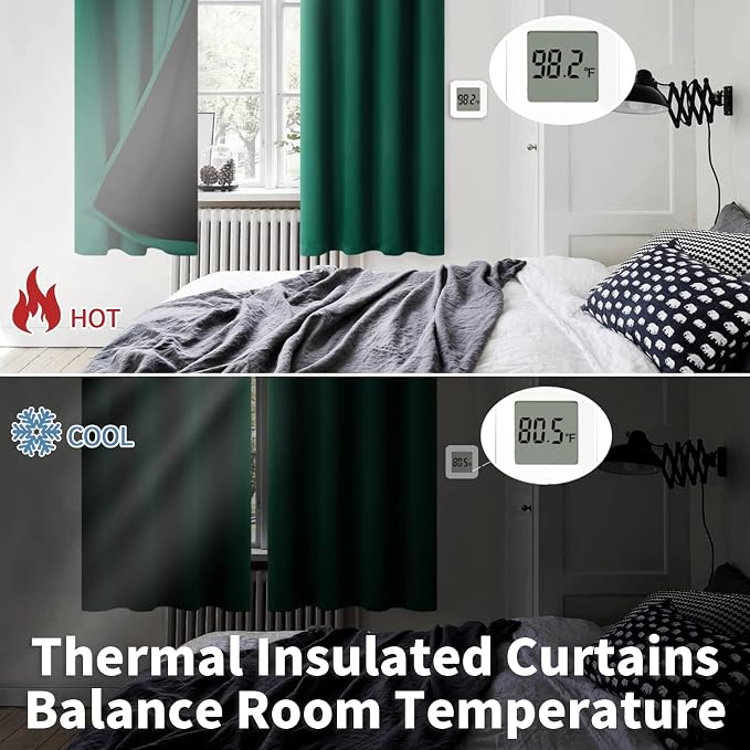 BGment Thermal Insulated 100% Blackout Curtains 72 Inch Length 2 Panels - Image 4
