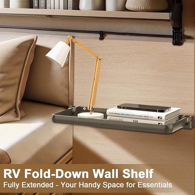 RV Aluminum Fold-Down Wall Shelf - Image 3