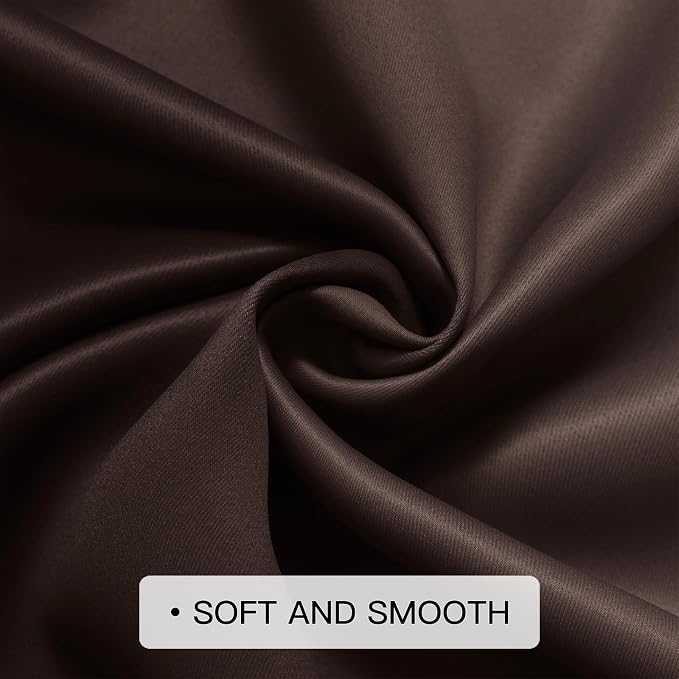 COSVIYA Curtains & Drapes Grommet Ombre Brown Curtains W62 x L63 Inch | - Image 6