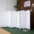 6-Panel Short Room Divider, 3.9 ft Freestanding Partition Wall, Natural White by Loomveil