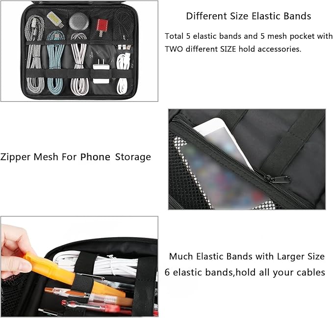 MATEIN Cord Organizer Travel for Men, Large Travel Accessories Changer Case | - Image 4