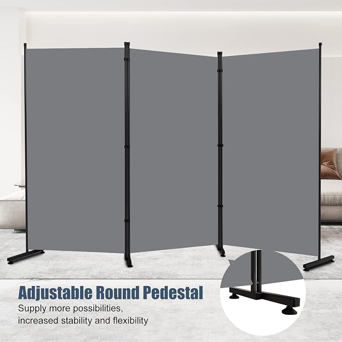 3 Panel Folding Room Divider, Indoor Privacy Screen Space Separator | 6ft - Image 2