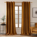 MIULEE Velvet Curtains Golden Brown 52 x 84 Inch Length Set of 2 | Grommet by MIULEE