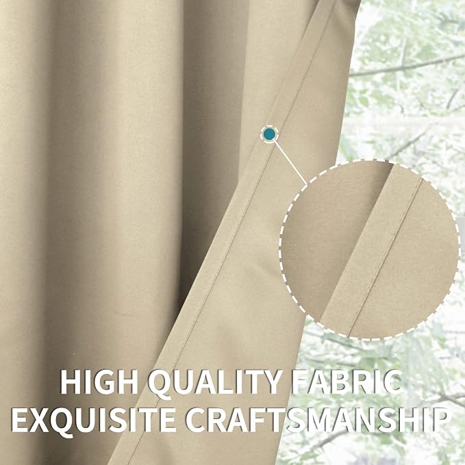 BGment Beige Room Darkening Curtains - Image 5