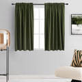 Olive Green Blackout Curtains 48 Inch Length 2 Panels Set by DONREN