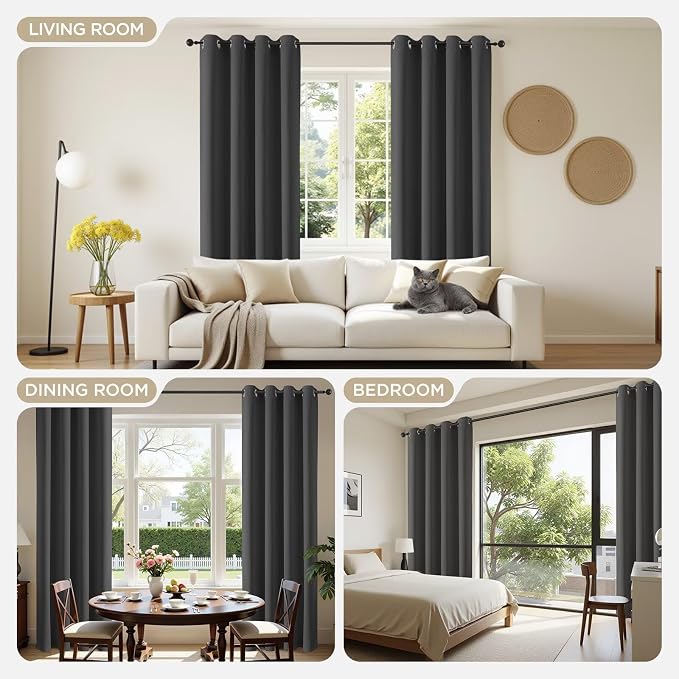 Joydeco Blackout Curtains 108 Inches Long 2 Panels Set, Thermal Insulated Long - Image 4