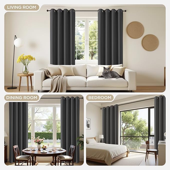 Joydeco Blackout Curtains 84 Inch Length 2 Panels Set, Thermal Insulated Long - Image 4