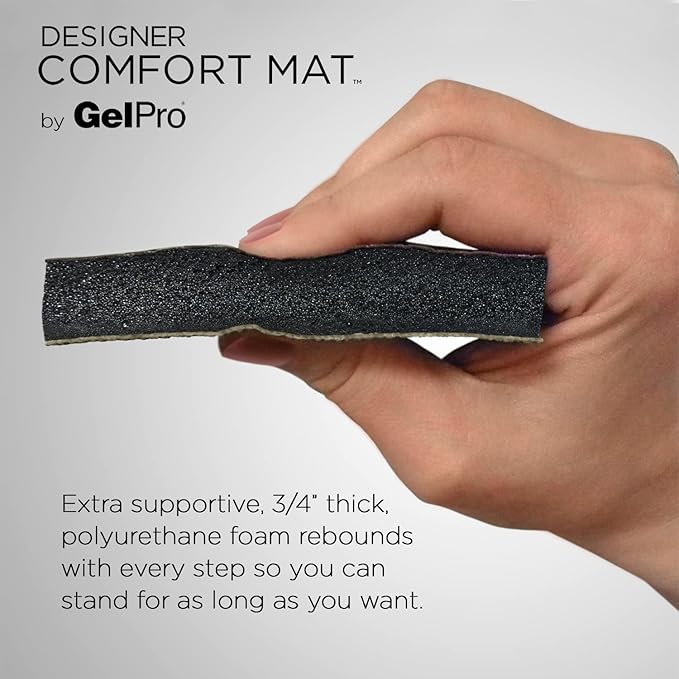NewLife by GelPro Anti-Fatigue Designer Comfort Kitchen Floor Mat, 20x72, Trellis Khaki Stain Resistant Surface with 3/4” Thick Ergo-Foam Core for Health and Wellness