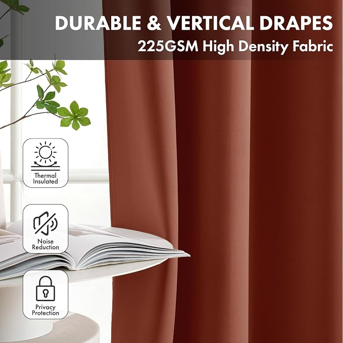 Short Fall Rust Blackout Kitchen Curtain Terracotta W40 x L45 Inch | Burnt - Image 4