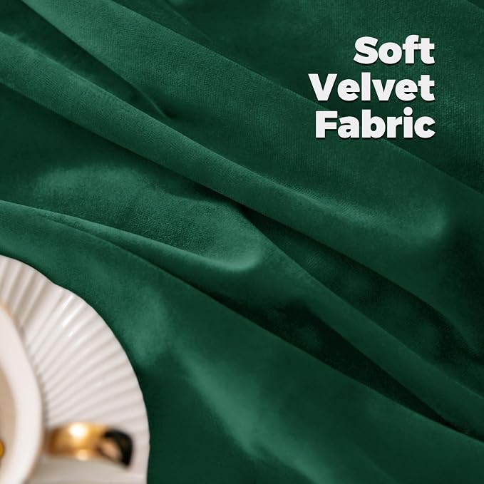BGment Velvet Blackout Curtains, 2 Panels, 52 x 90 Inch, Emerald Green | Luxury - Image 5