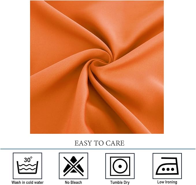 Diraysid Orange Grommet Blackout Curtains - Image 8