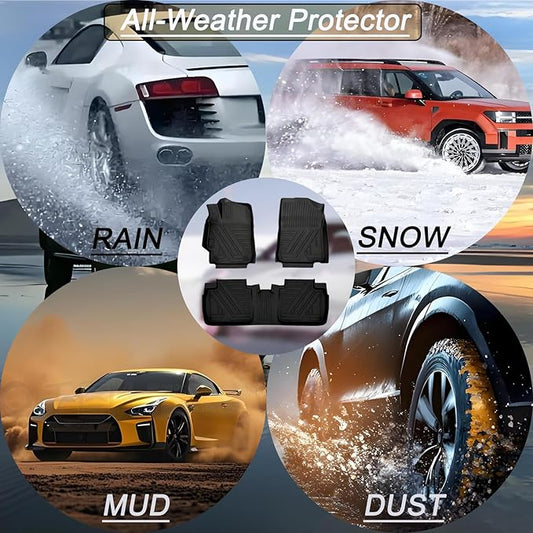 Aiqiying Floor Mats Compatible with Toyota Camry 2012-2017,All Weather Carpet Protector 3D Waterproof Durable Odorless Custom-Fit for 2007-2011 Camry Floor Liner Full Set TPE Car Liners