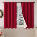 Linen Blackout Curtains 54 Inches Long 2 Panels Each 52 Wide Red | Thermal by Lajode