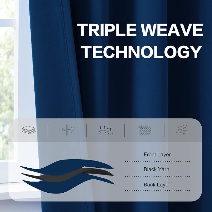 Blackout Curtains Thermal Insulated Blackout Drapes Window Treatment Panels - Image 4