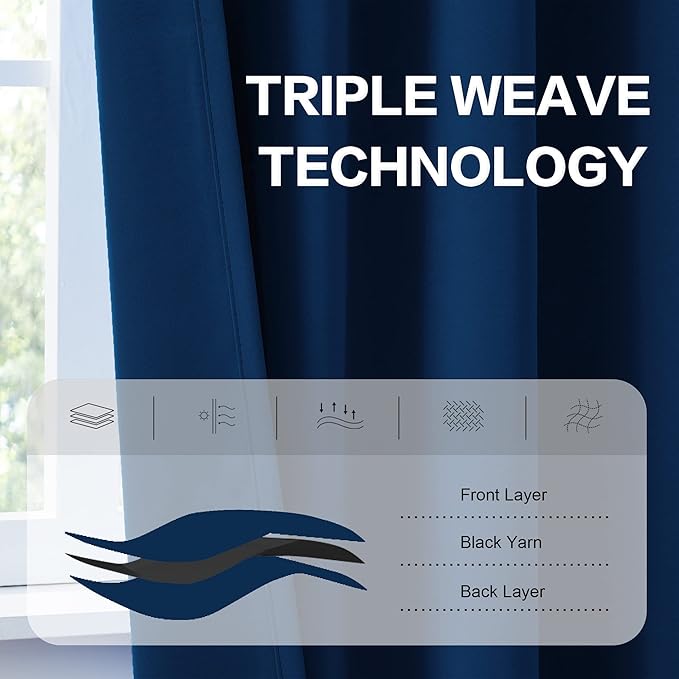 Blackout Curtains Thermal Insulated Blackout Drapes Window Treatment Panels - Image 4