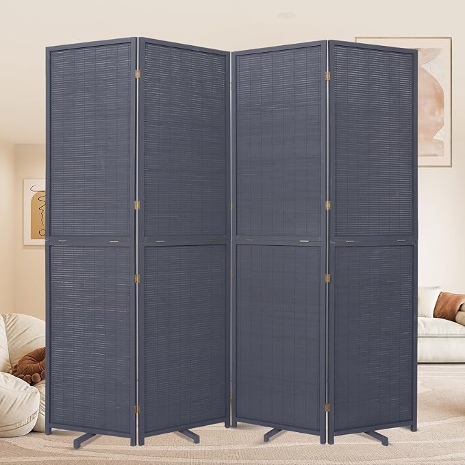 Room Divider Folding Privacy Screens, Hand-Made Natural Bamboo Room Dividers | by HOMSCREENER