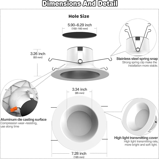 VANANCE Smart Can Light 6 Inch, WiFi & Bluetooth LED Downlight 6Pack, Multicolorred, Dimmeble, 2700K-6500K CCT Selectable, RGBCW Remote LED Recessed Lighting Compatible with Alexa Google Home