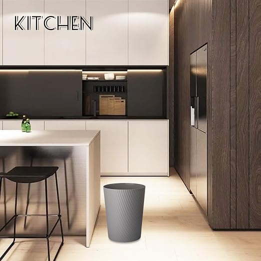 UUJOLY Small Bathroom Trash Can Wastebasket Garbage Can, Dark Grey, 2 Pack | - Image 5