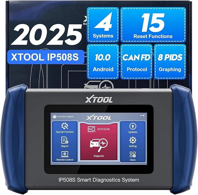 OBD2 Scanner Diagnostic Tool XTOOL IP508S: Code Reader for Cars & Trucks with 15 Resets, Crank Sensor Relearn, ABS Bleed, CAN FD for GM, Engine, ABS, SRS, Transmission Car Diagnostic Tool, Android 10