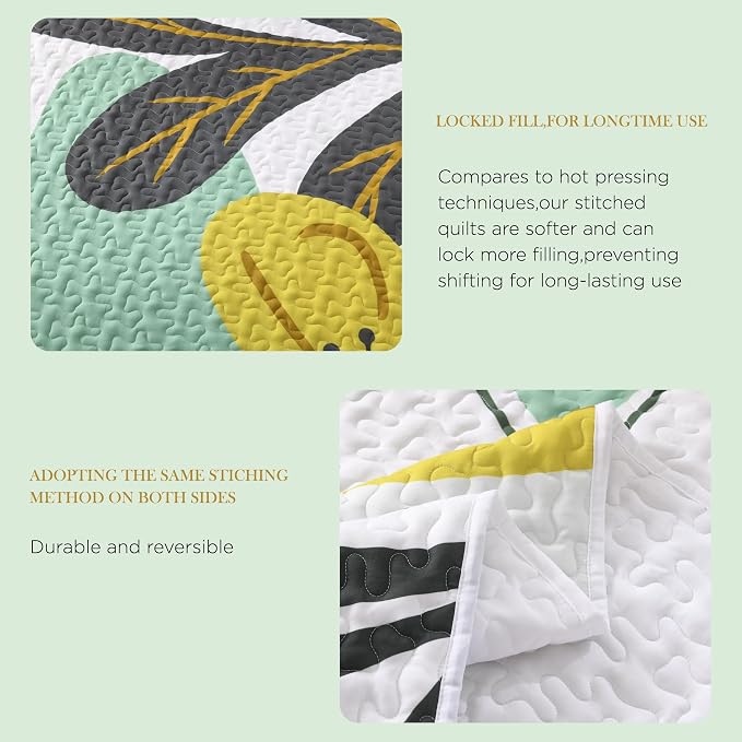 Oversized King Quilt Set Green, 120x120 Floral Super King Bedspread | 3 Pieces - Image 8
