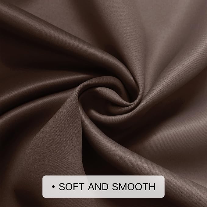 COSVIYA Curtains & Drapes Grommet Ombre Brown Curtains W42 x L72 Inch | - Image 5