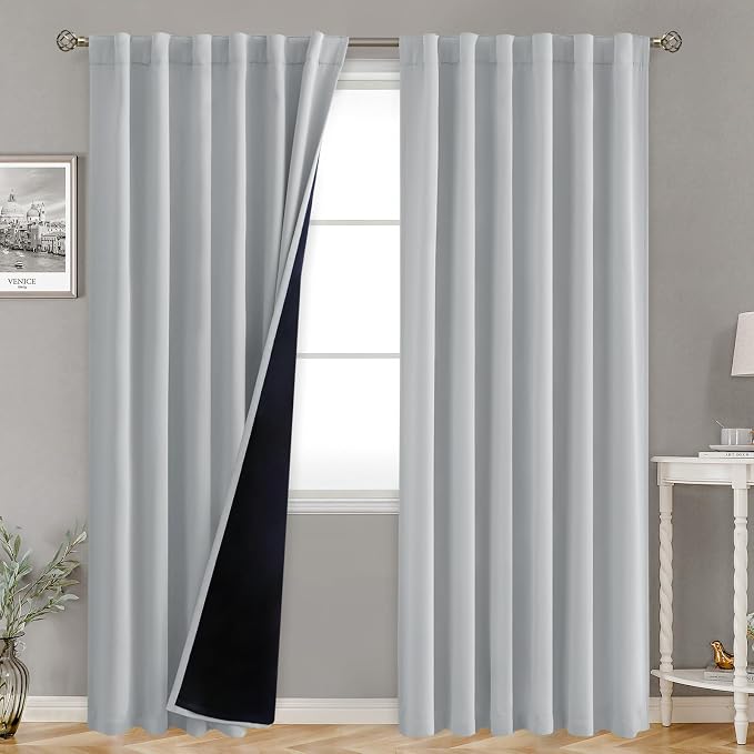BGment Light Grey 100% Blackout Curtains by BGment