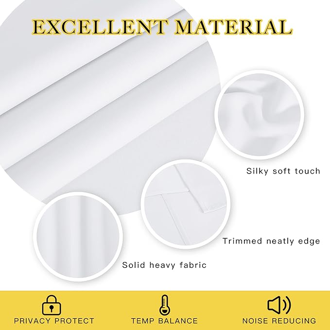 NICETOWN White Room Darkening Curtain 78 inch Length - Image 5