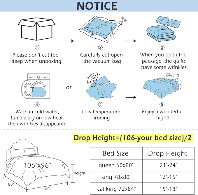 Cmfshape King Bedspread 106"x96", 3 Piece King Quilt - Image 5
