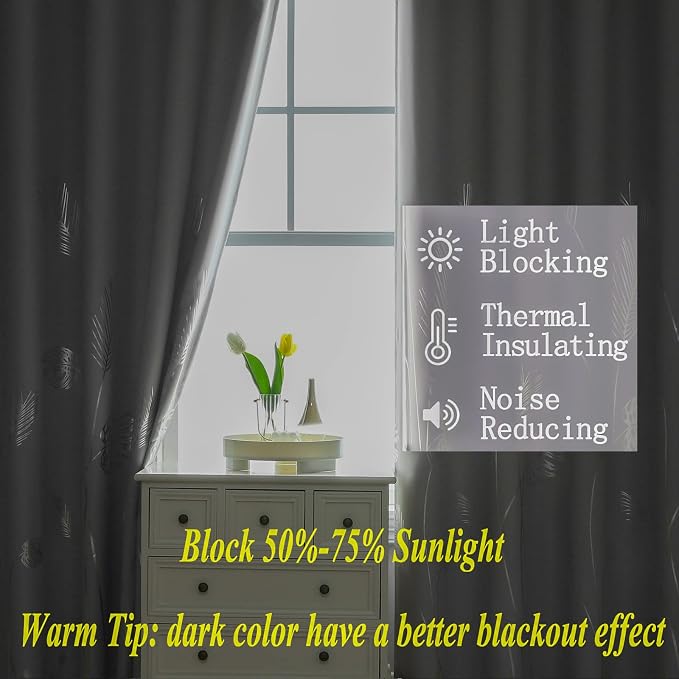 Light Grey Blackout Curtains 108 Inches Long, Light Blocking Thermal Insulated - Image 6