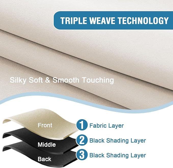 H.VERSAILTEX Energy Efficient 100% Blackout Curtains 90" Length - Image 4