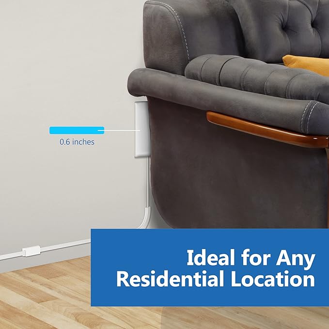 LIDER Flat-Face Outlet Extender with 3 Receptacles, Ultra-Thin Wall Plate Plug with Cord Extender and 3-Outlet Power Strip, 8ft Cord, LWE8-315-W, ETL-Listed, White