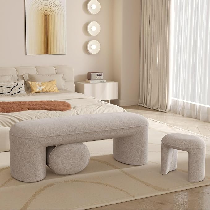 53" Chenille End of Bed Bench Set - Image 9