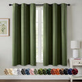 MIULEE Blackout Curtains for Bedroom 2 Panels 34 x 45 Inch Long Olive Green | by MIULEE